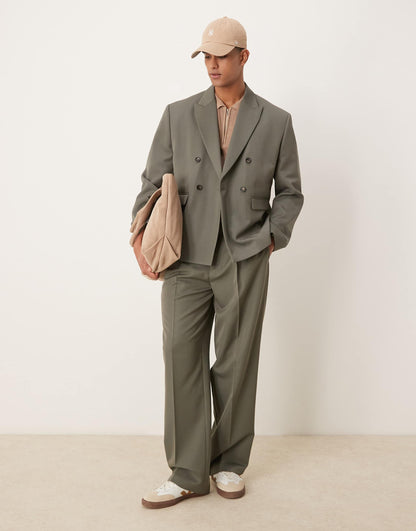 Boxy Double Breasted Suit Jacket