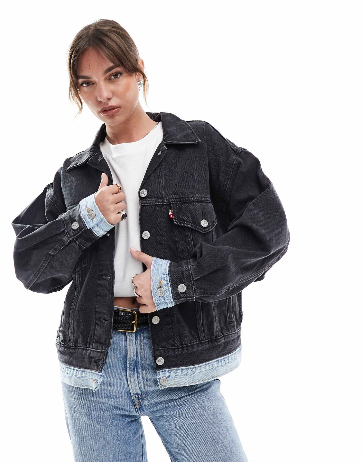 90'S Denim Layered Trucker Jacket