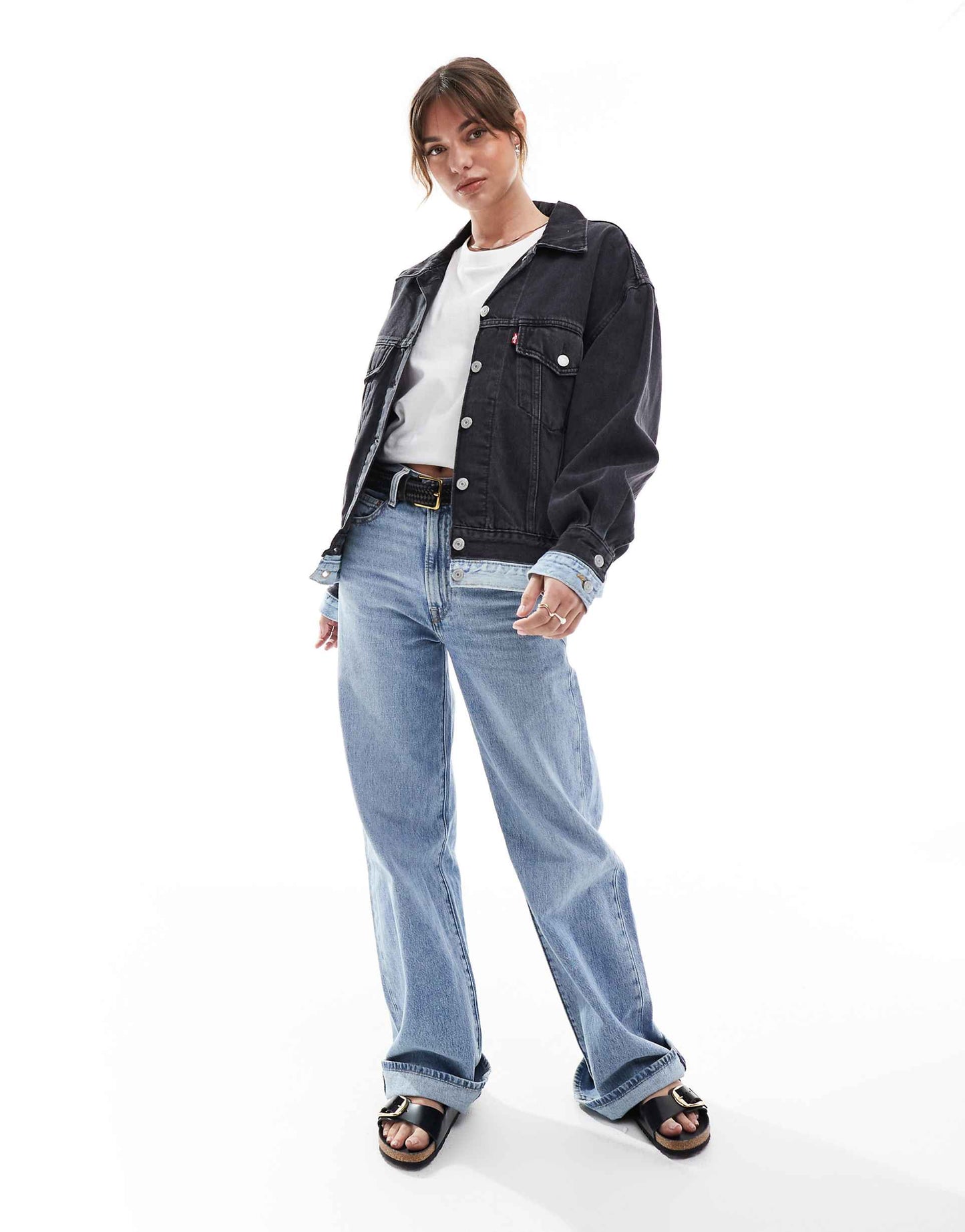 90'S Denim Layered Trucker Jacket