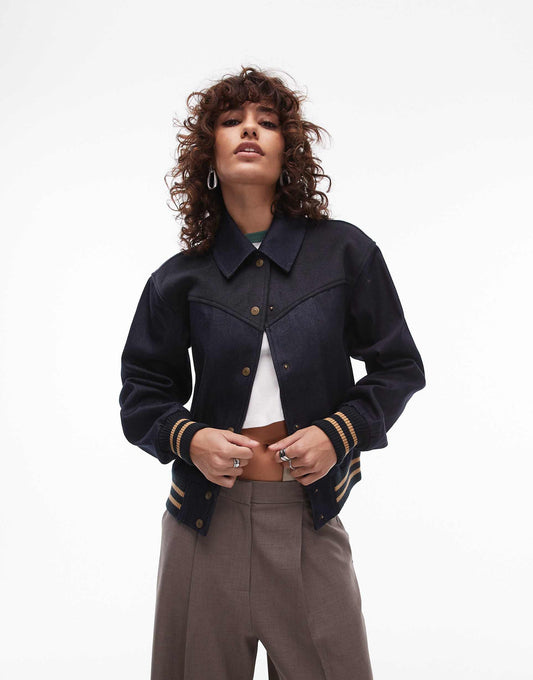 Denim Varsity Jacket