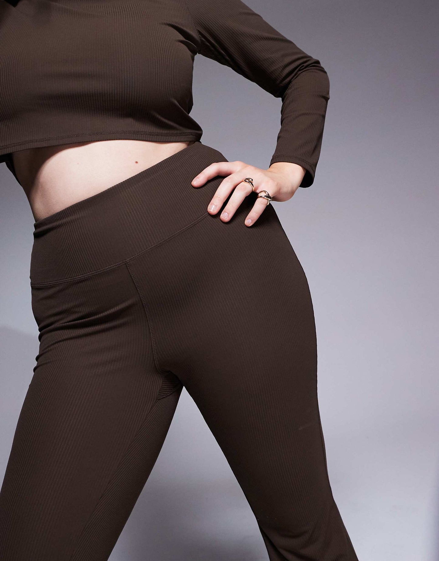 Curve Soft Touch Rib Slim Kick Yoga Legging