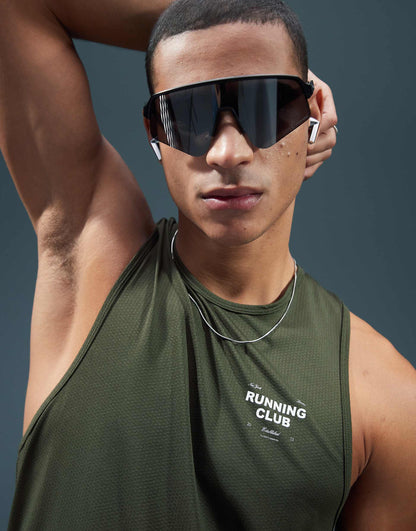 Chest Graphic Racer Back Mesh Running Tank