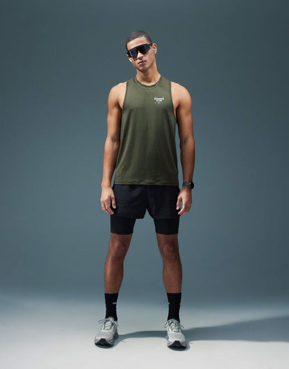 Chest Graphic Racer Back Mesh Running Tank