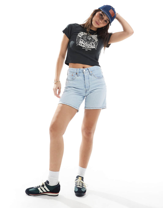 501 Mid Thigh Low Waisted Denim Shorts