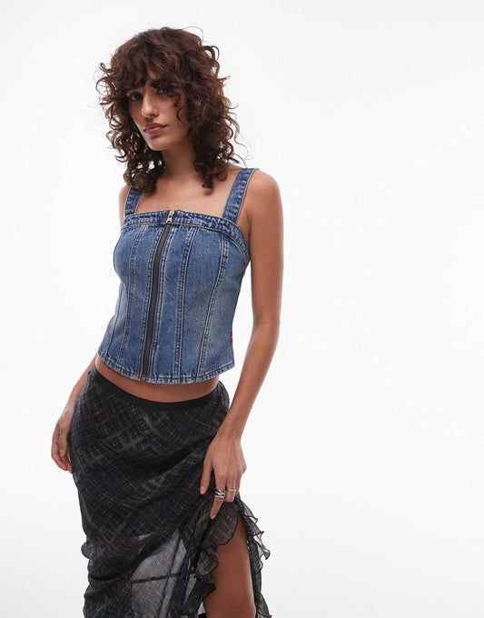 Denim Bustier Top