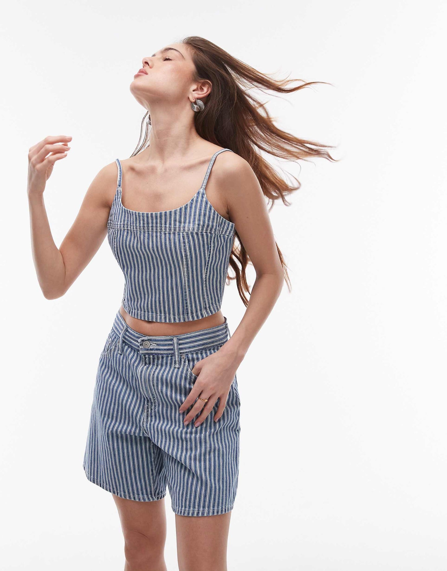 Denim Striped Cami Top Co-Ord