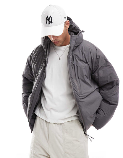 Hooded Puffer Jacket With Tech Details
