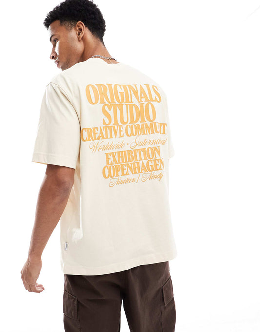 Oversized Textured Back Print T-Shirt