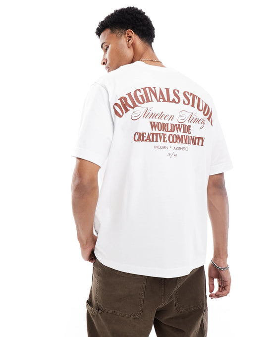 Oversized Textured Back Print T-Shirt