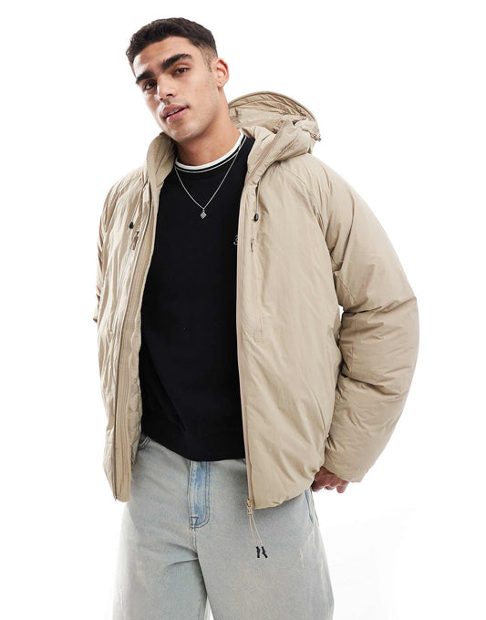 Hooded Puffer Jacket With Tech Details