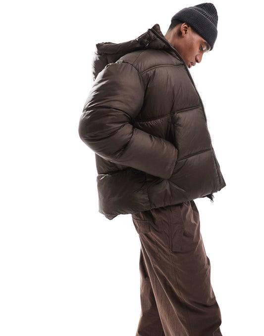 Wet Look Puffer Jacket