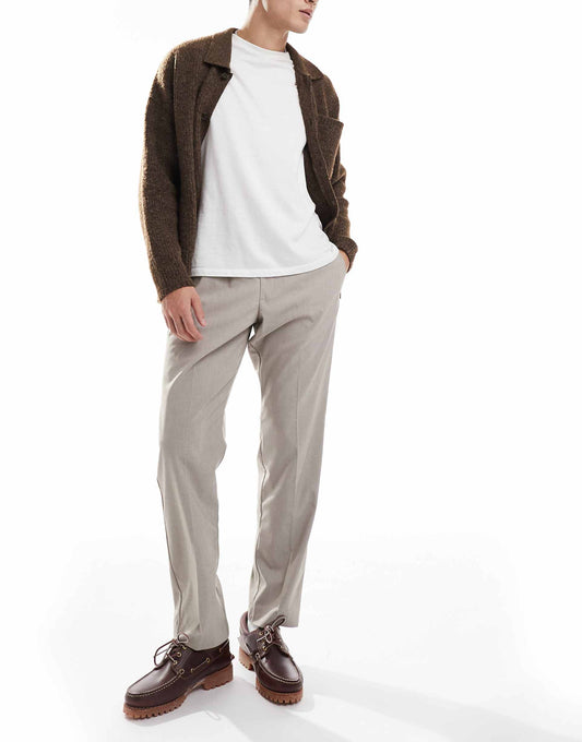 Drawstring Smart Tapered Loose Trousers