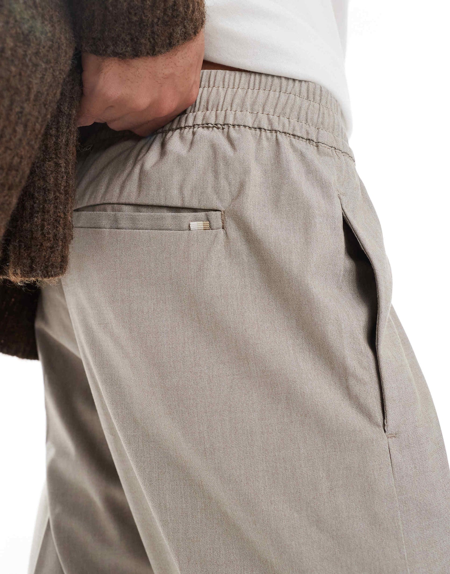 Drawstring Smart Tapered Loose Trousers