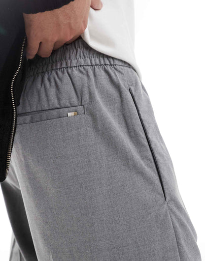 Drawstring Smart Tapered Loose Trousers