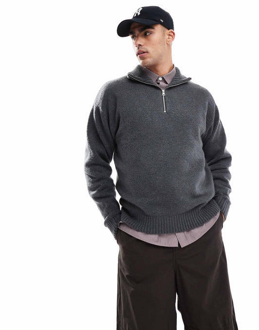 Fluffy Knitted Half Zip