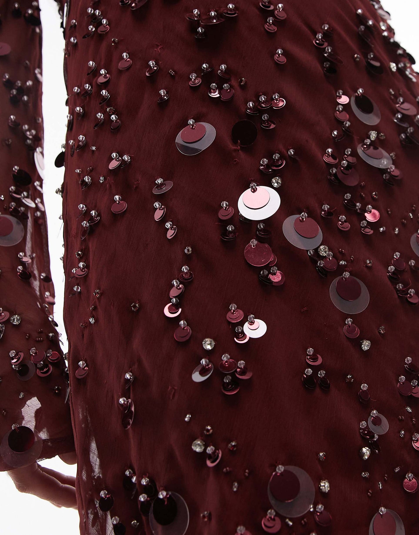 Embellished Long Sleeve Mini Dress