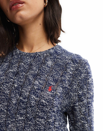 Julianna Icon Logo Cotton Cable Knit Jumper