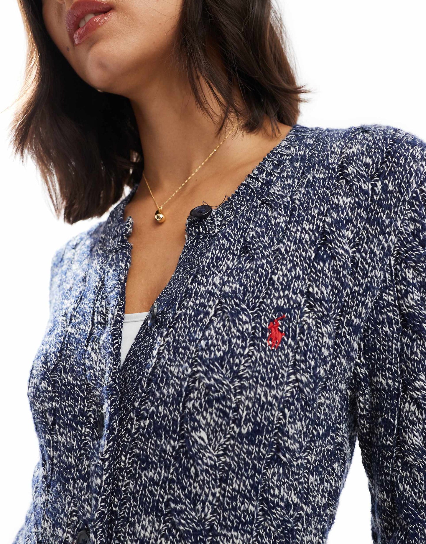 Icon Logo Cotton Cable Knit Cardigan