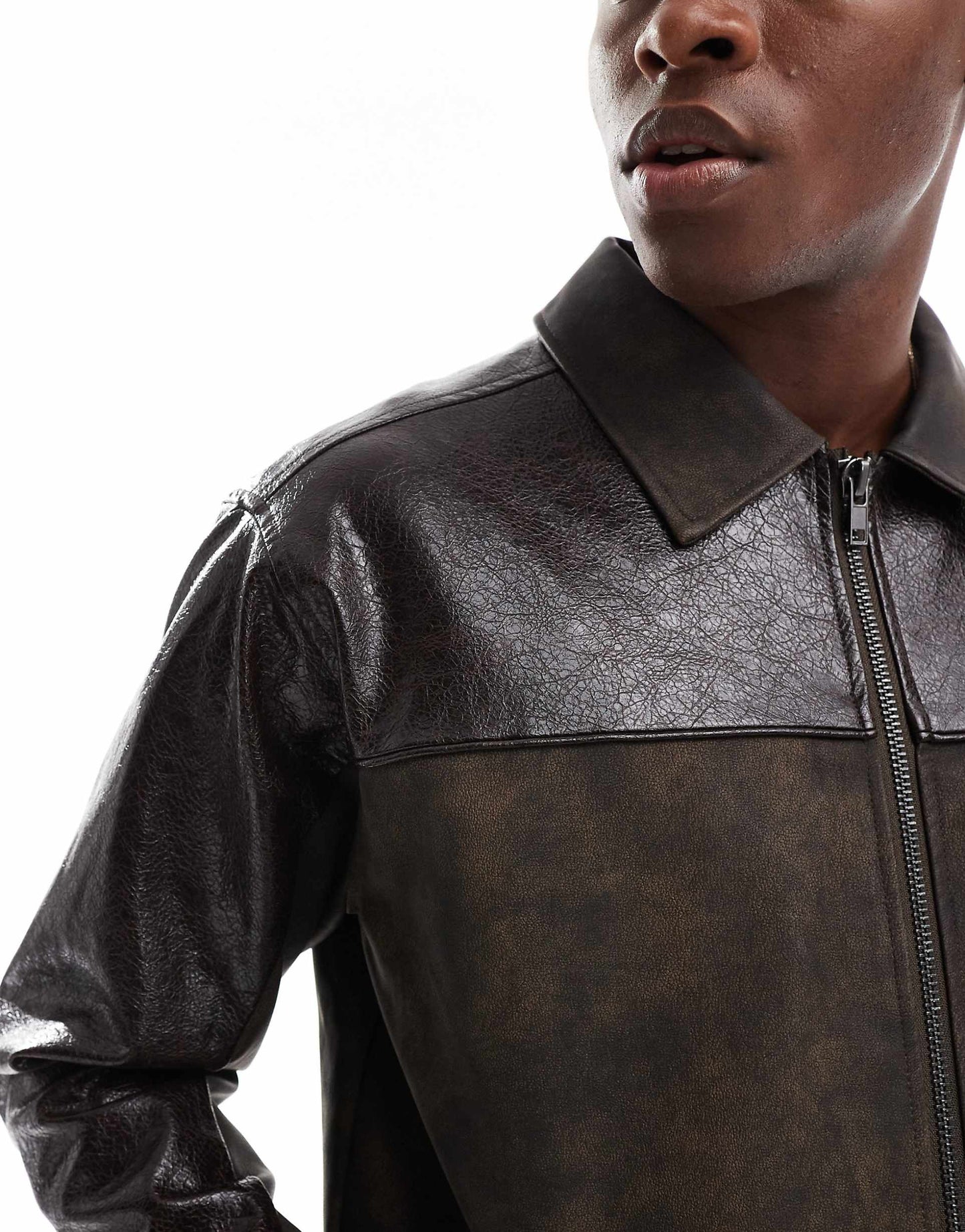 Textured Faux Leather Jacket