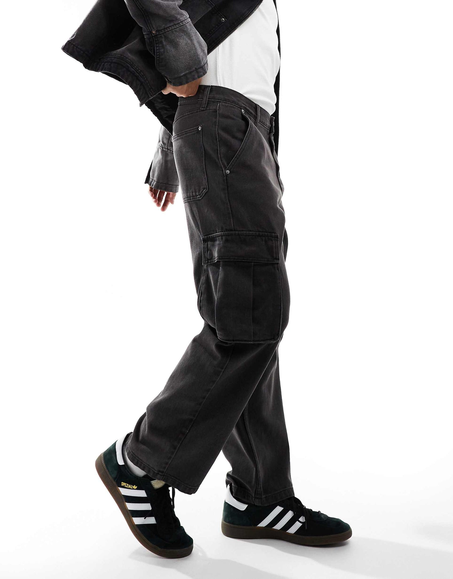 Patch Pocket Wide Leg Cargo Trousers