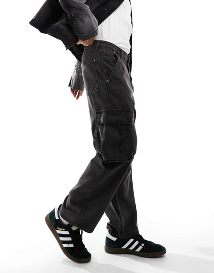 Patch Pocket Wide Leg Cargo Trousers