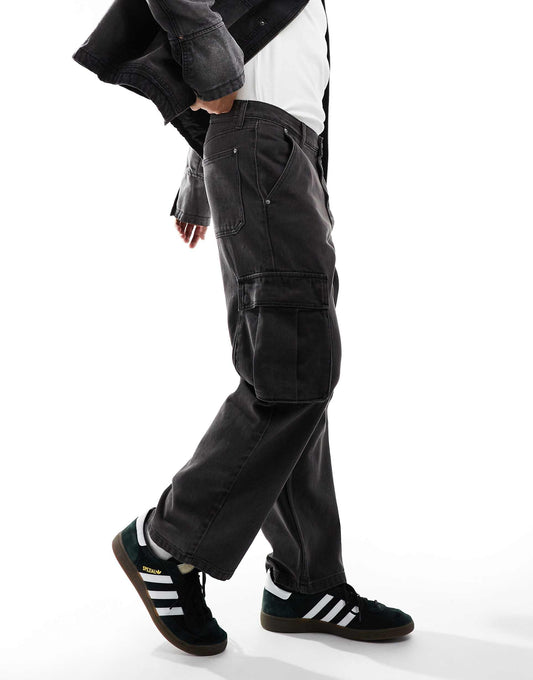 Patch Pocket Wide Leg Cargo Trousers