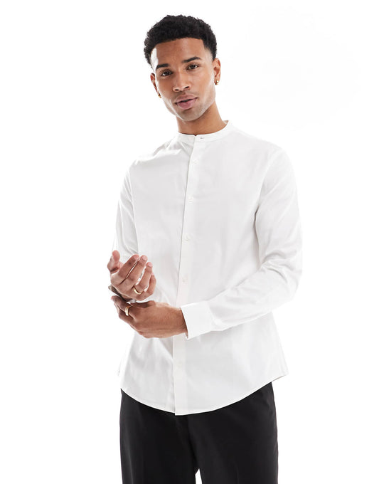 Easy Iron Regular Shirt With Grandad Collar