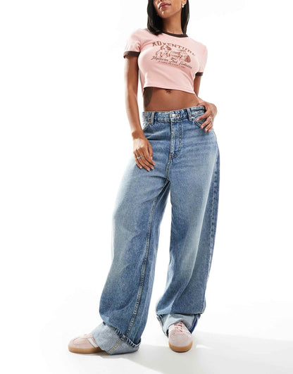 Deep Turn Up Balloon Jeans