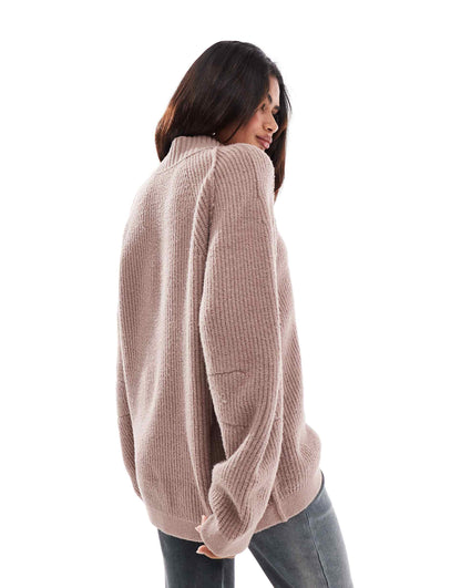 High Neck Oversized Soft Jumper