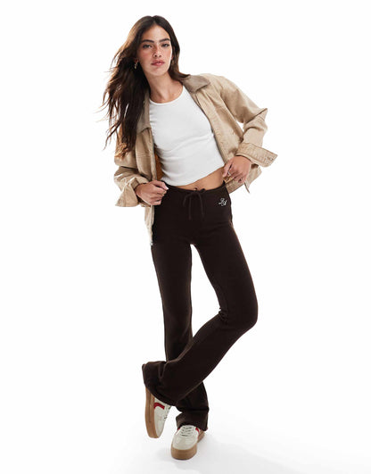 Waffle Textured Flared Trousers