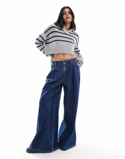 Callie Striped Collared Pullover