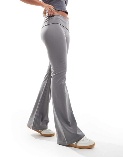 Foldover Waistband Stretch Flares