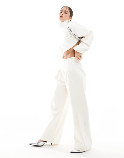 Cocoon Trousers With Front Pleat