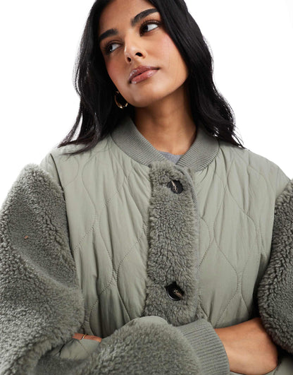 Borg Spliced Puffer Jacket