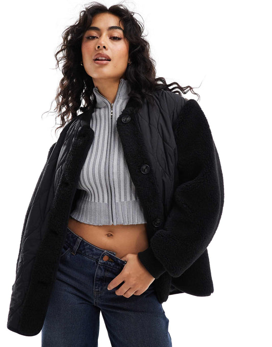 Borg Spliced Puffer Jacket