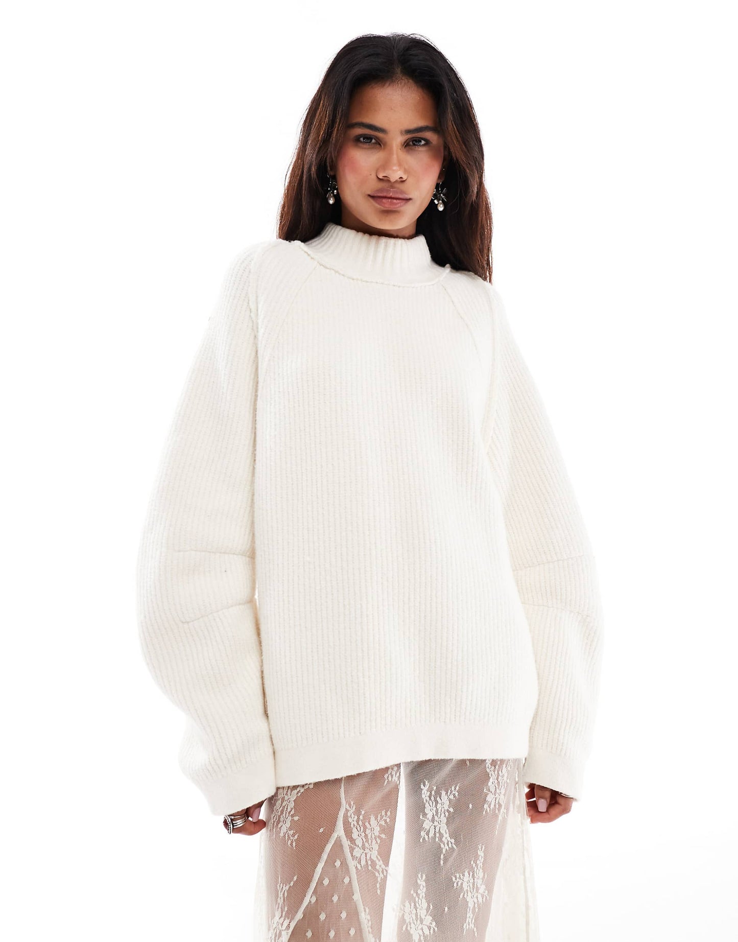 High Neck Oversized Soft Jumper
