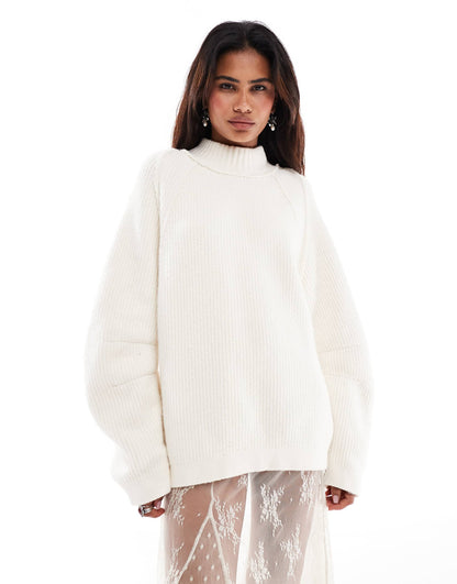 High Neck Oversized Soft Jumper