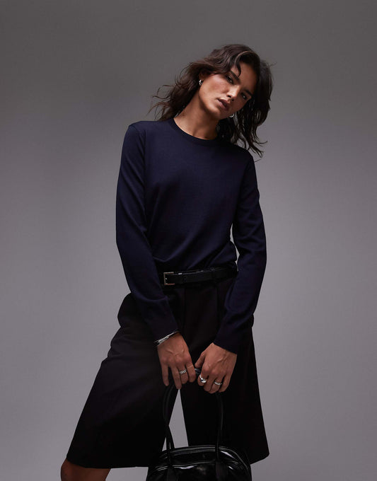 Merino Wool Fine Knit Sweater
