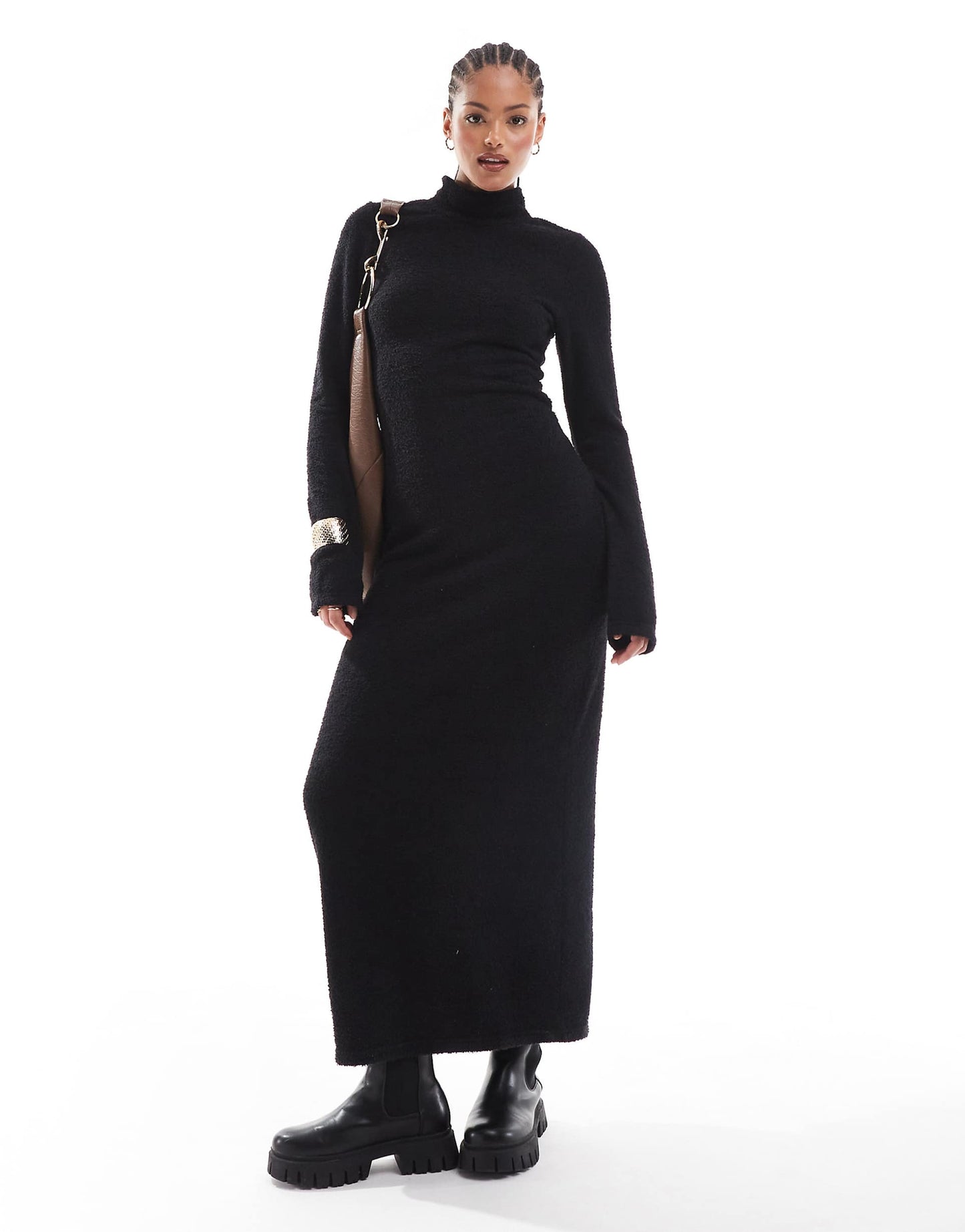 Tall Supersoft Boucle Roll Neck Maxi Dress