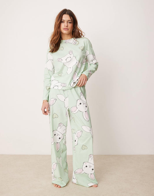 Bunny Long Sleeve Top & Trouser Pyjama Set