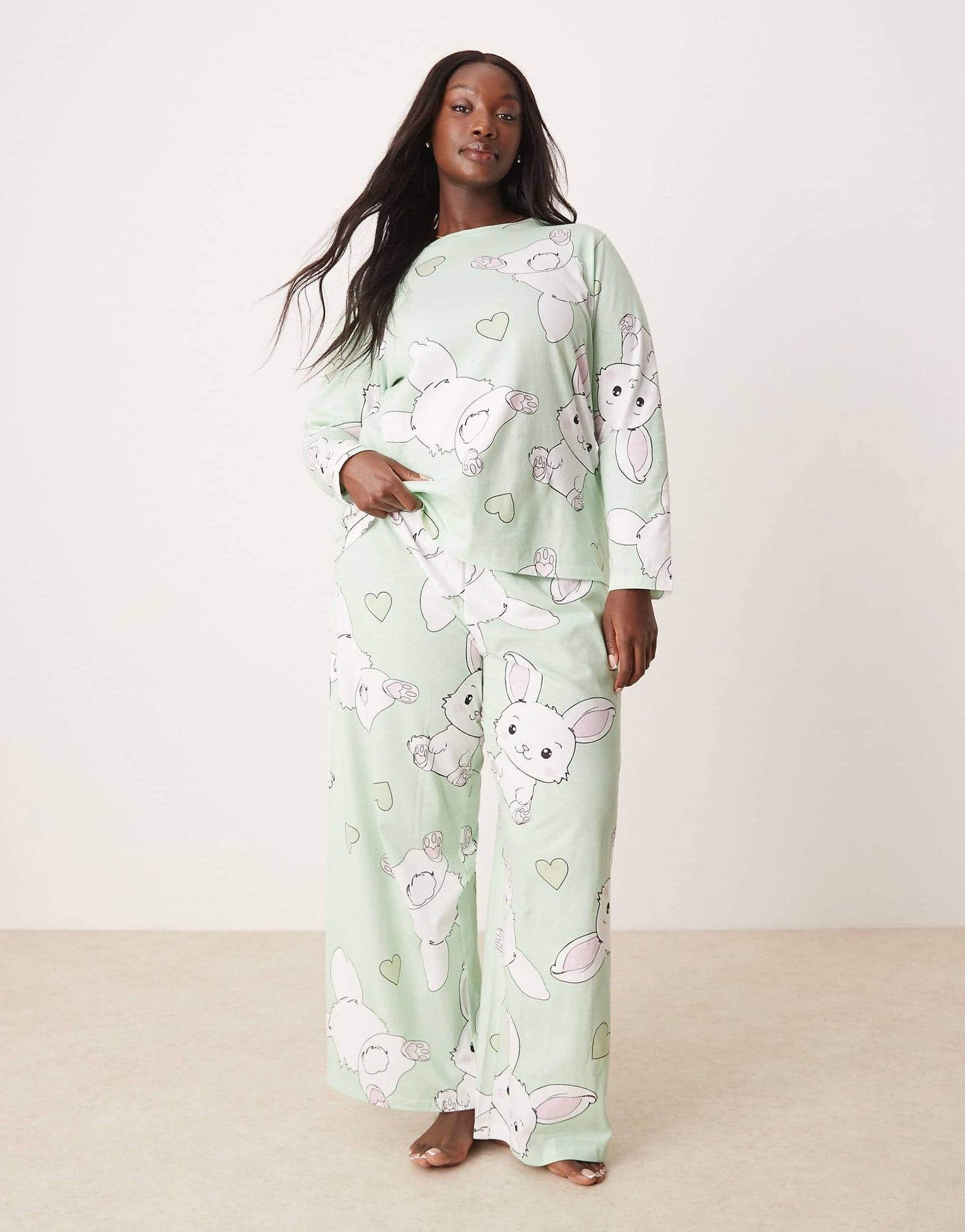 Curve Bunny Long Sleeve Top & Trouser Pyjama Set