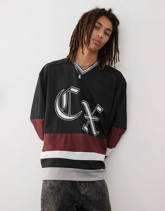 V Neck Long Sleeve Football Top