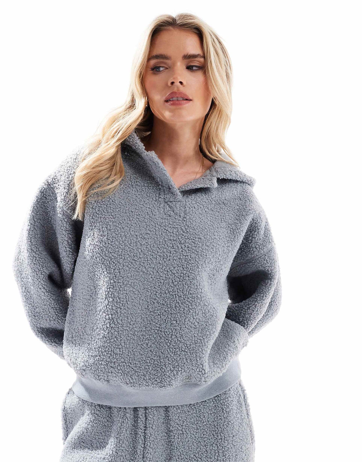 Petite Lounge Borg Oversized Hoodie & Jogger Set