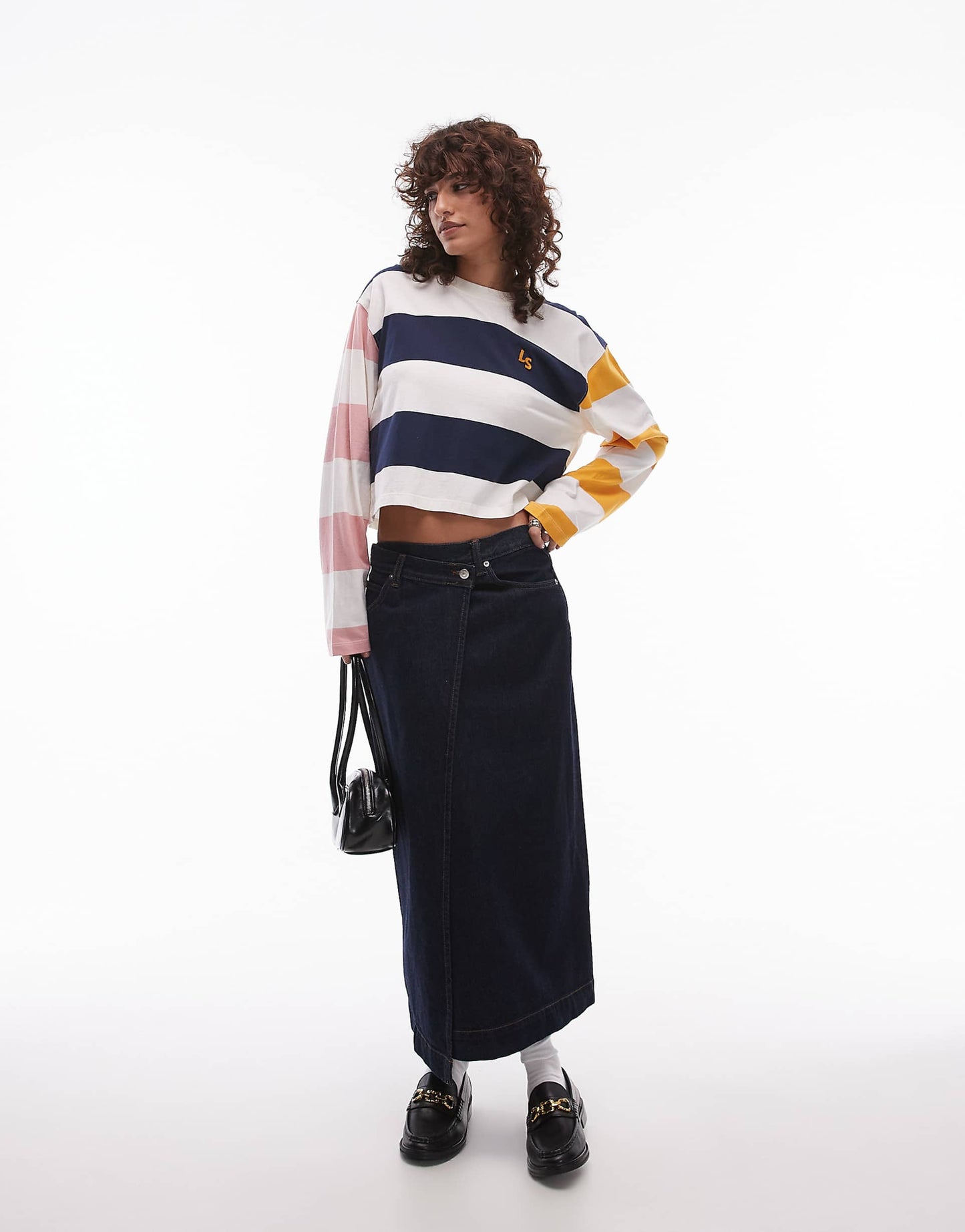 Cropped Rugby Stripe Logo Top