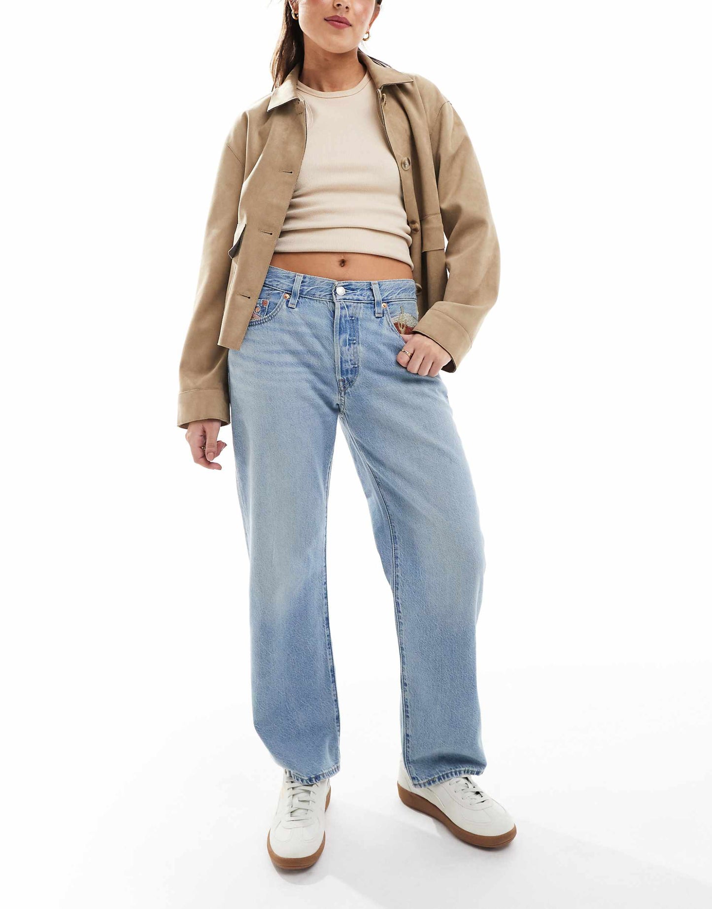 501 '90S Denim Desert Embroided Ankle Length Jeans Co-Ord