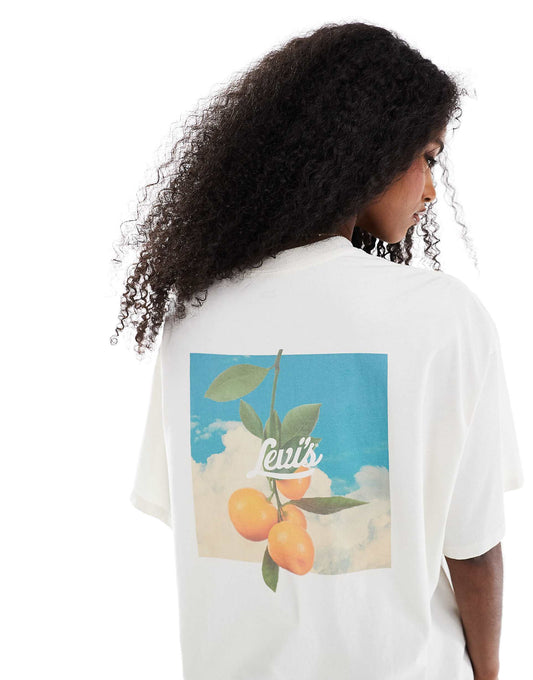 Oversized T-Shirt With Orange Back Print