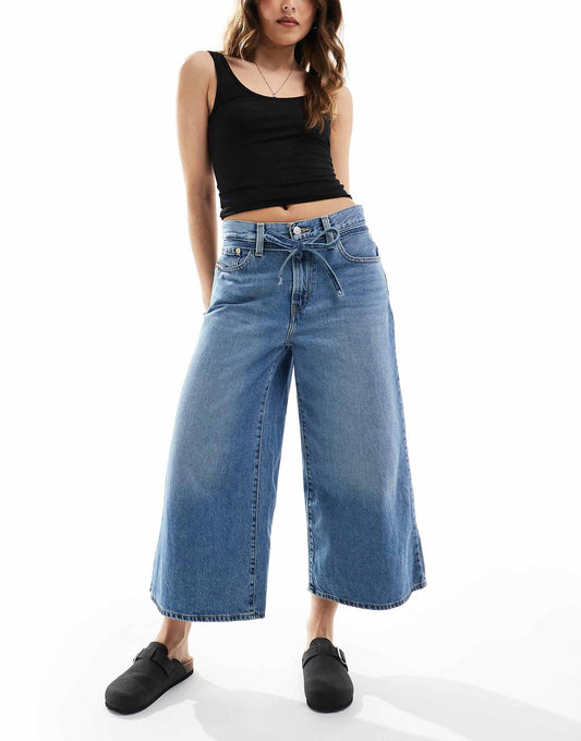 Xl Culotte Jeans With Tie Waist Detail