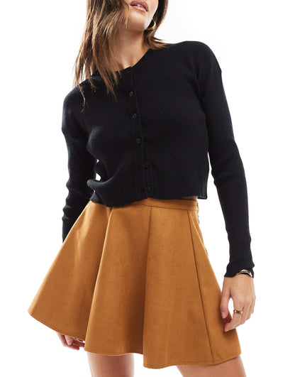 Flippy Faux Suede Mini Skirt