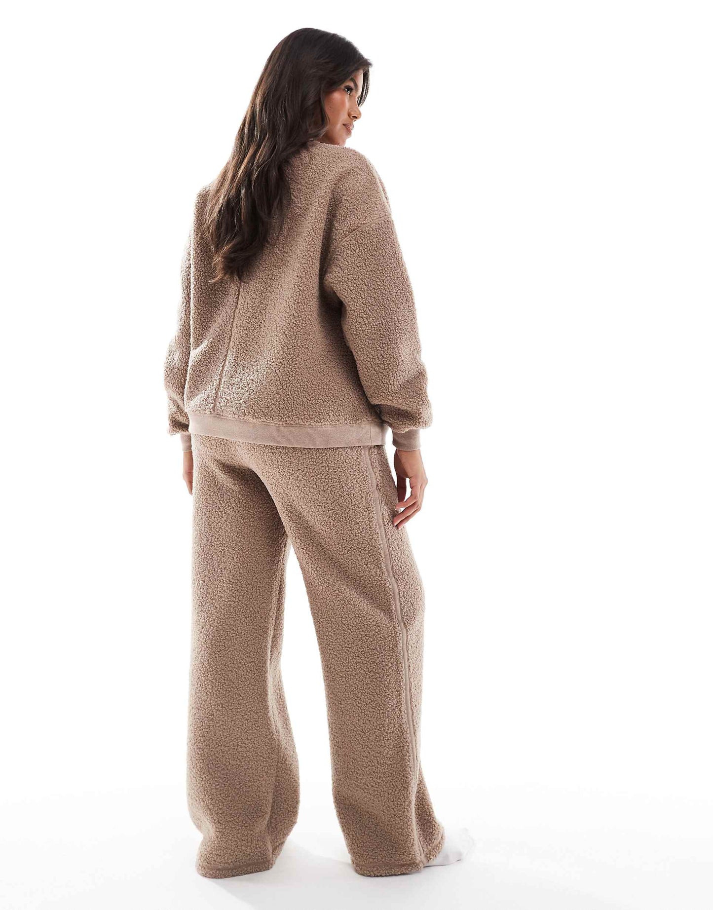 Maternity Lounge Borg Sweat & Wide Leg Trouser Set