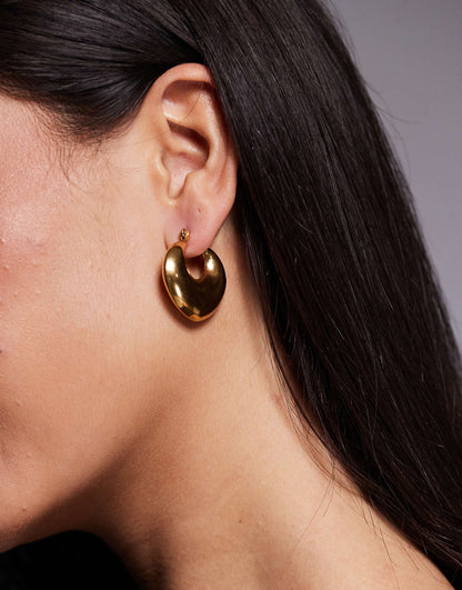 Teardrop Chunky Hoop Earrings